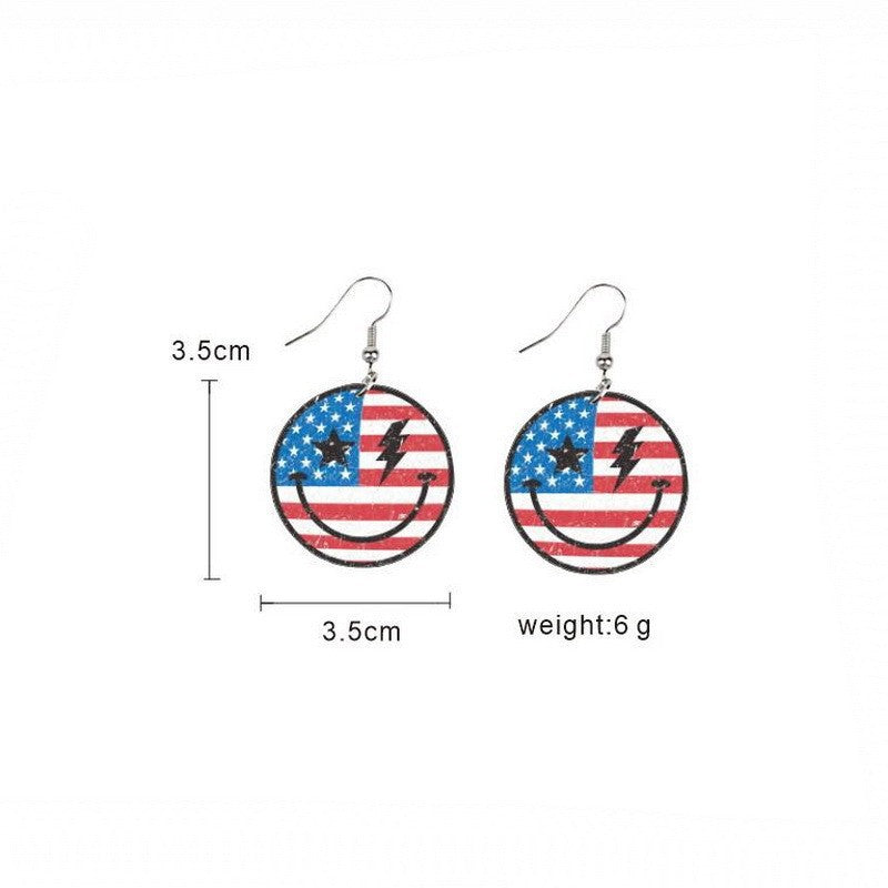Women's eye-catching statement earrings can shape with flag motif Bowlift