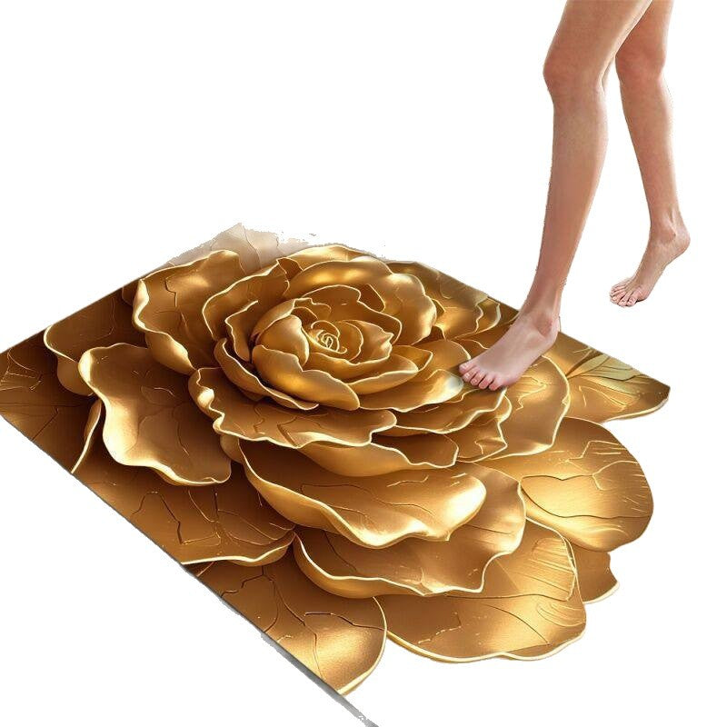 Elegant Lotus Flower Bath Mat Bowlift