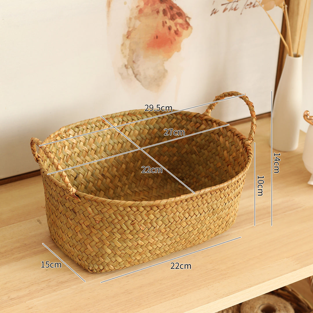 Unisex Handwoven Storage Basket with Ergonomic Handles Bowlift