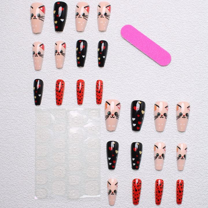 Playful Cat-Themed Press-On Nails Bowlift
