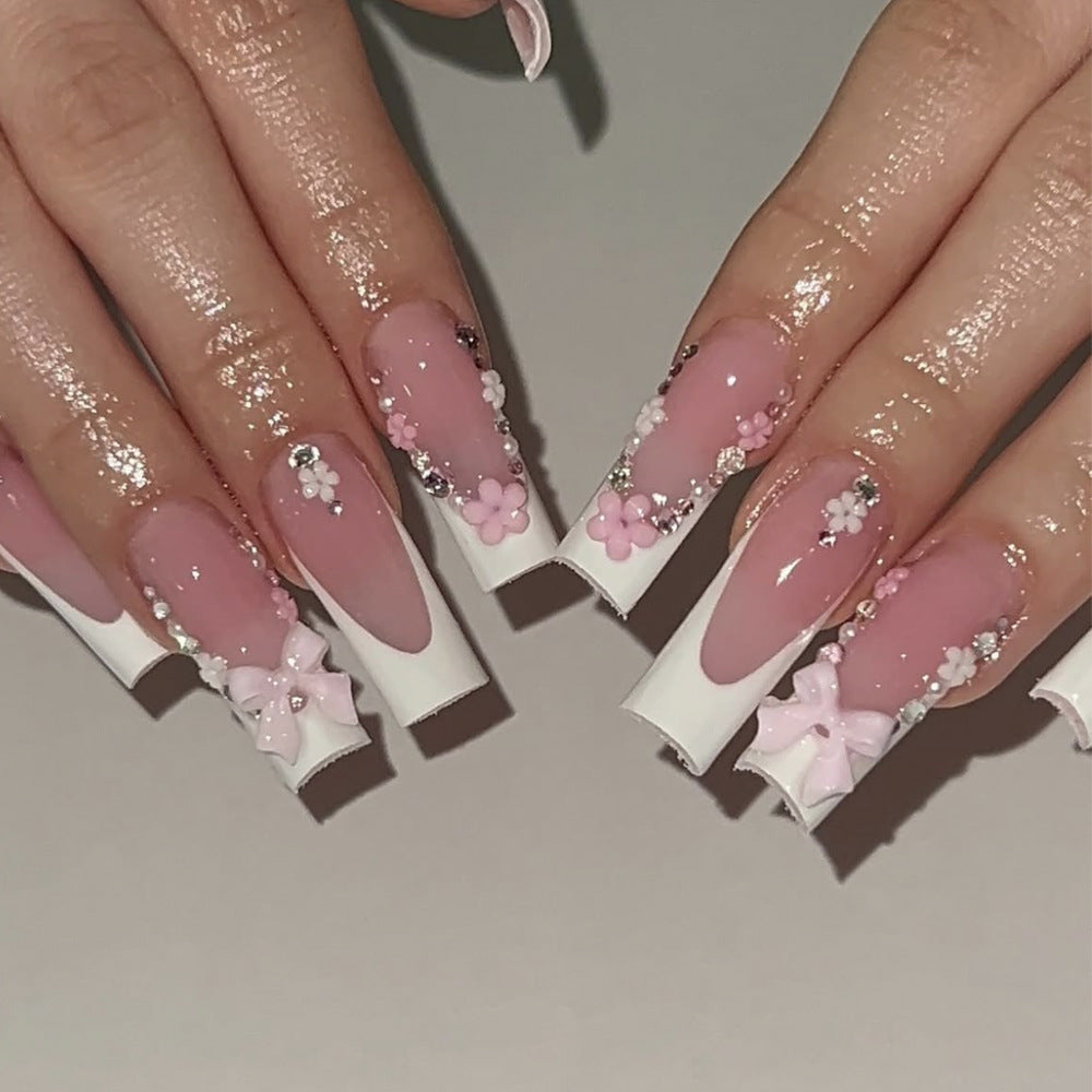 Decorative Floral Acrylic Nail Extensions Bowlift 1789713131