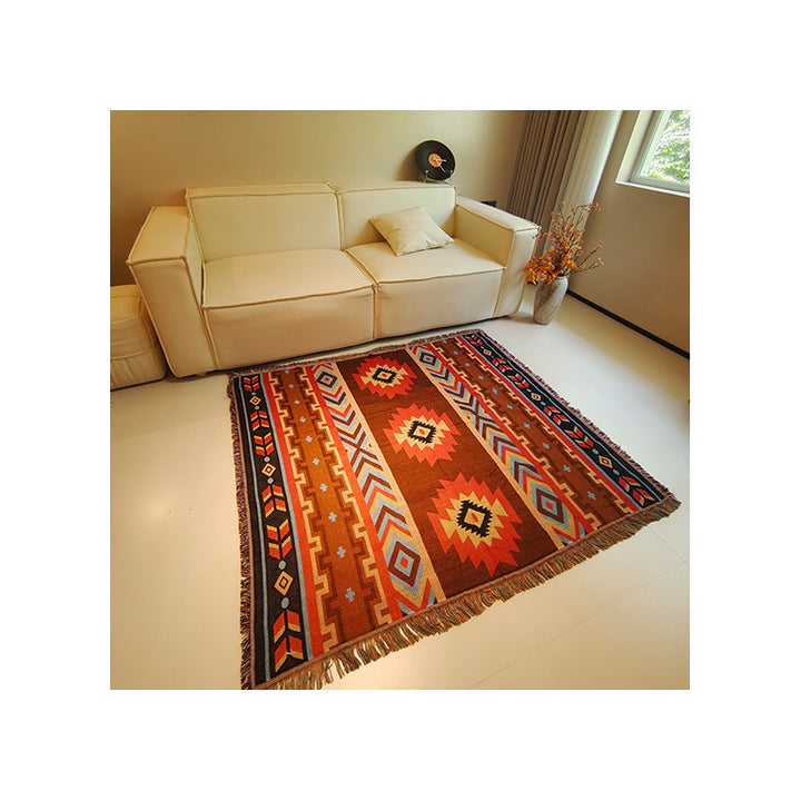 Tribal-Inspired Woven Throw Blanket