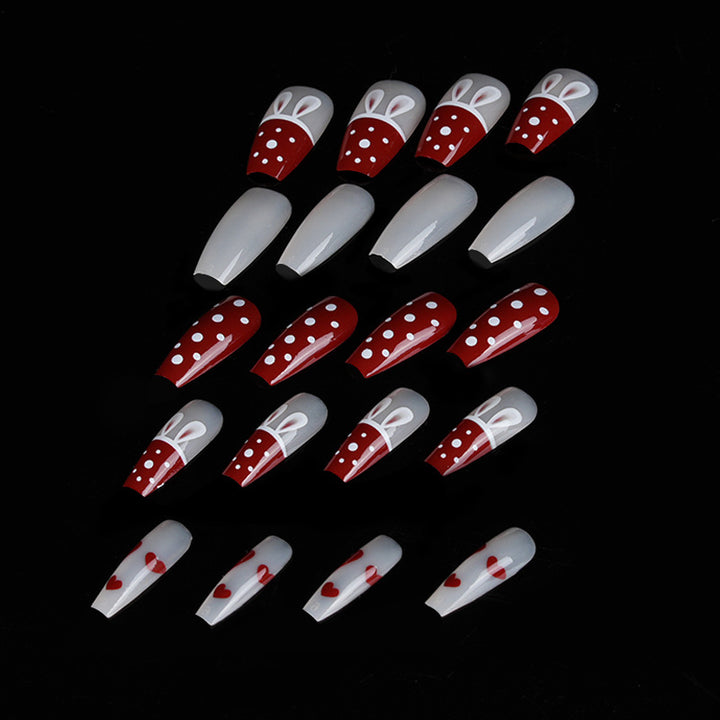 Playful Bunny-Themed Press-On Nail Art Bowlift