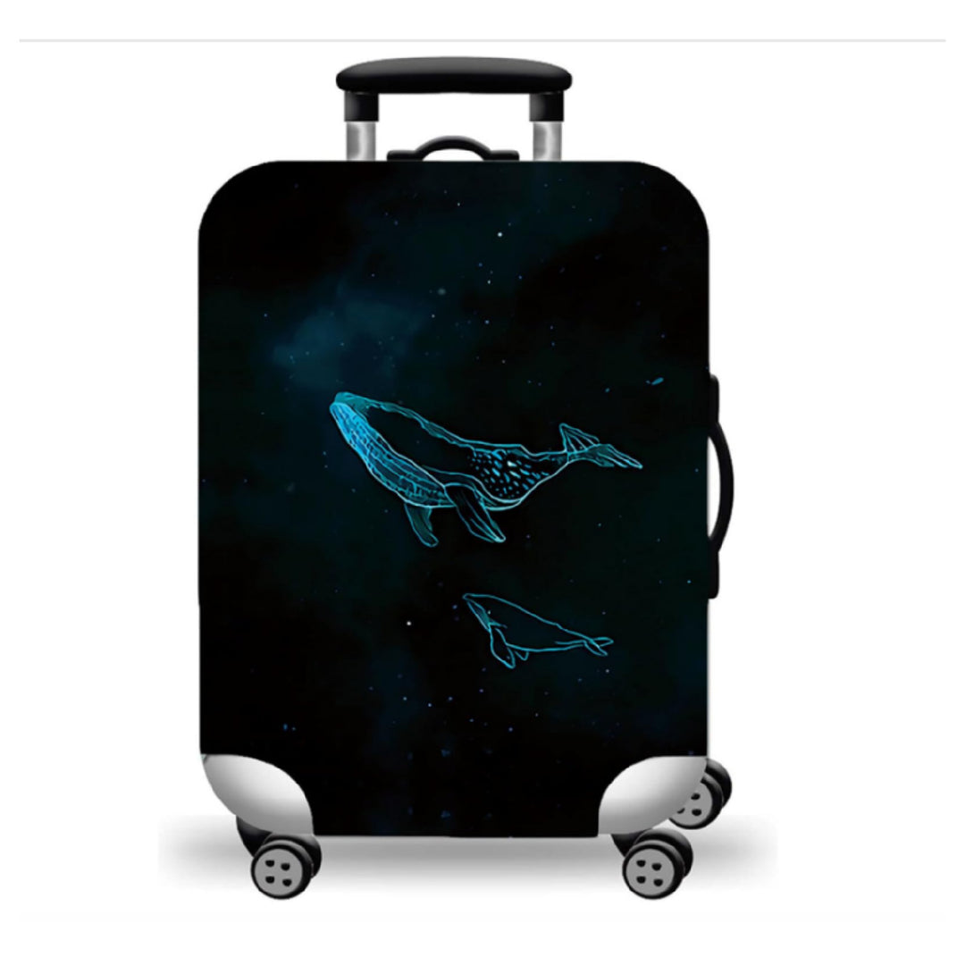 Unisex non-elastic suitcase cover with mandala motif, stretch protective cover for telescopic handle and wheels Bowlift