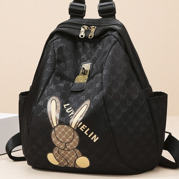 Cute Bunny Print Backpack Bowlift