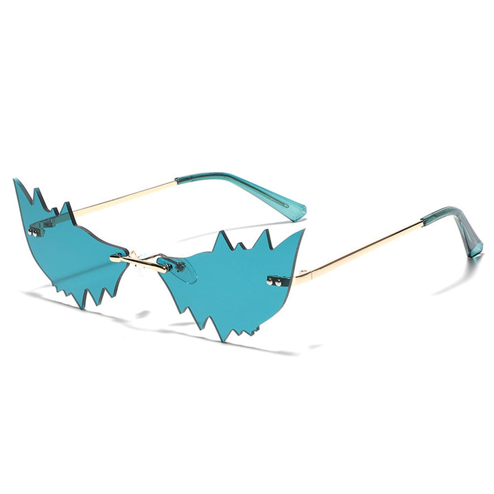 Ladies Trendy Cat Eye Sunglasses with Protective UV Filter and Unusual Frame Bowlift
