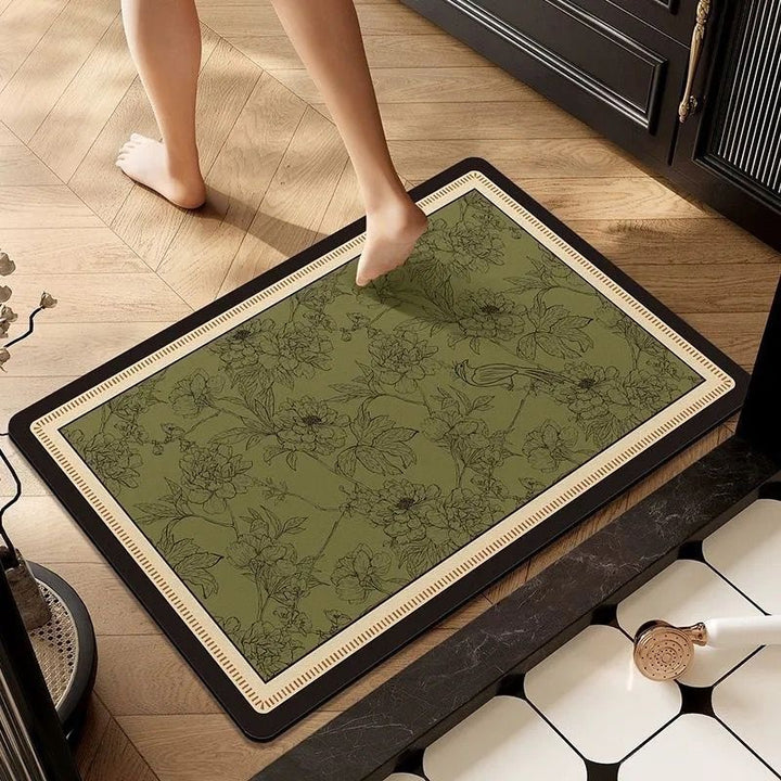 Luxurious Floral Memory Foam Bath Mat Bowlift