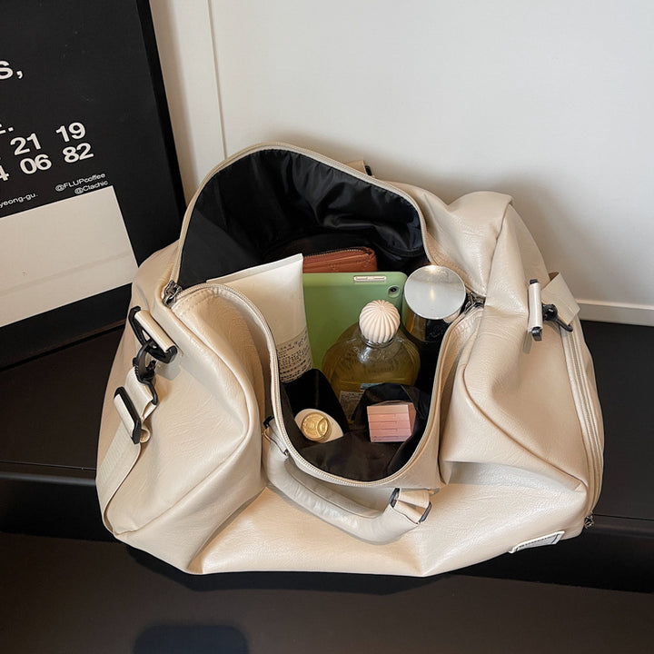 Premium Leather Travel Holdall Bowlift