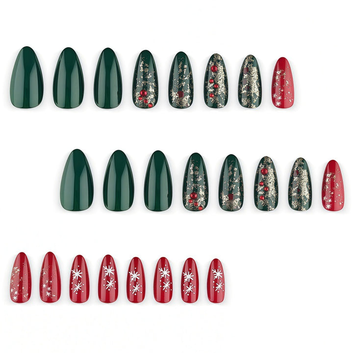 Artificial nails in festive Christmas design Bowlift 1787298787