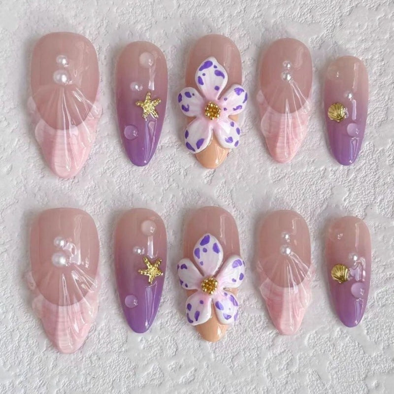 Nature-Themed Artistic Press-On Nail Set Bowlift