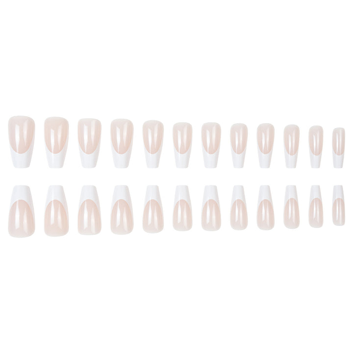 French Tip Long Press-On Nails Bowlift