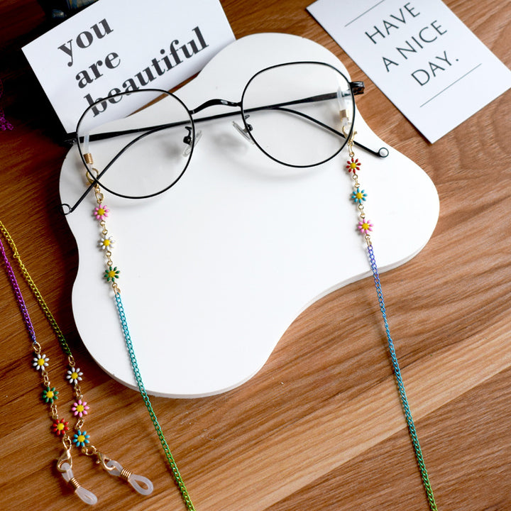Floral Patterned Eyewear Chain Bowlift