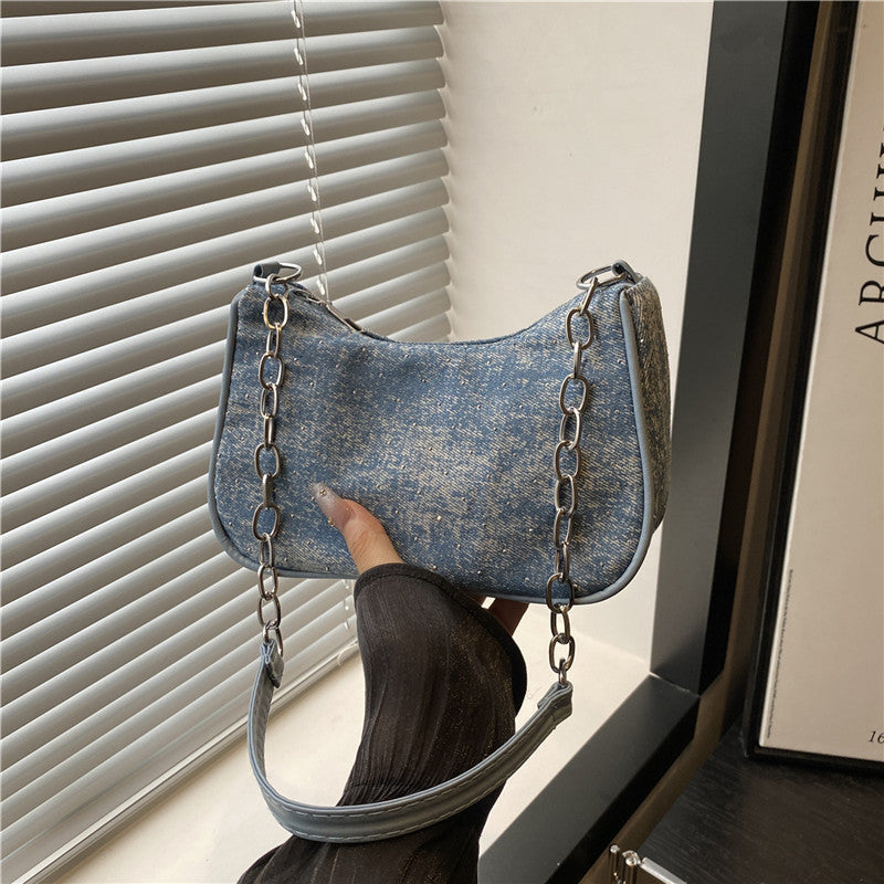 Vintage-Inspired Denim Hobo Bag Bowlift