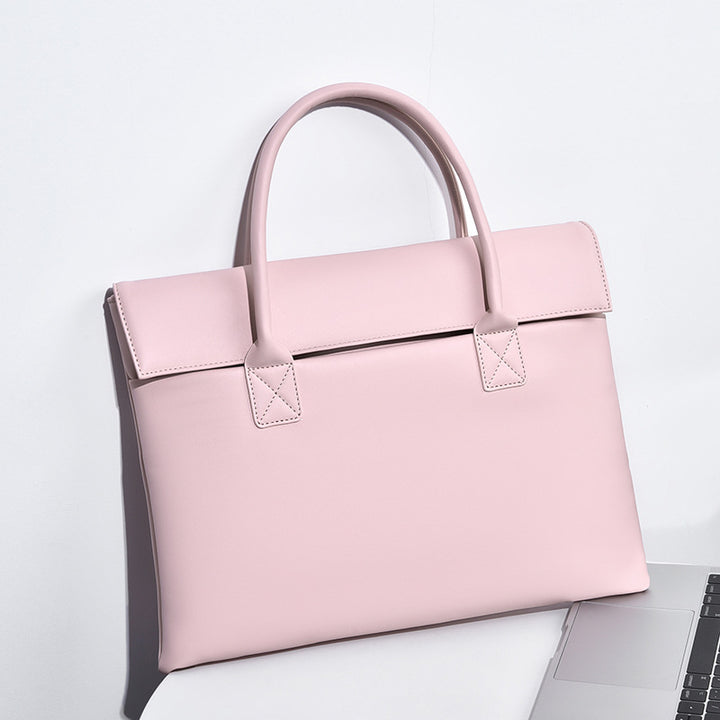 Elegant Structured Leather Office Tote Bag Bowlift
