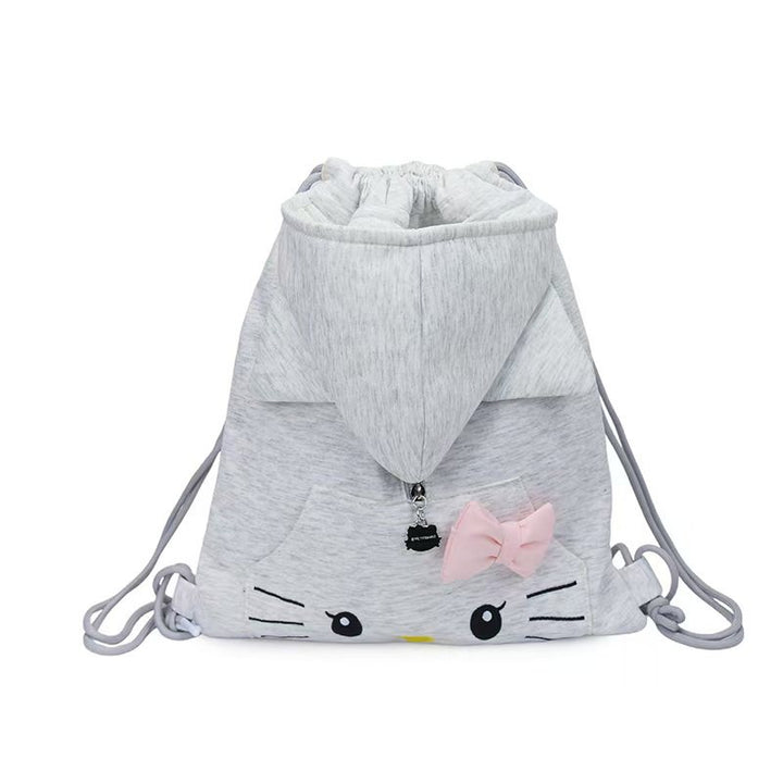 Whimsical Character Drawstring Backpack Bowlift