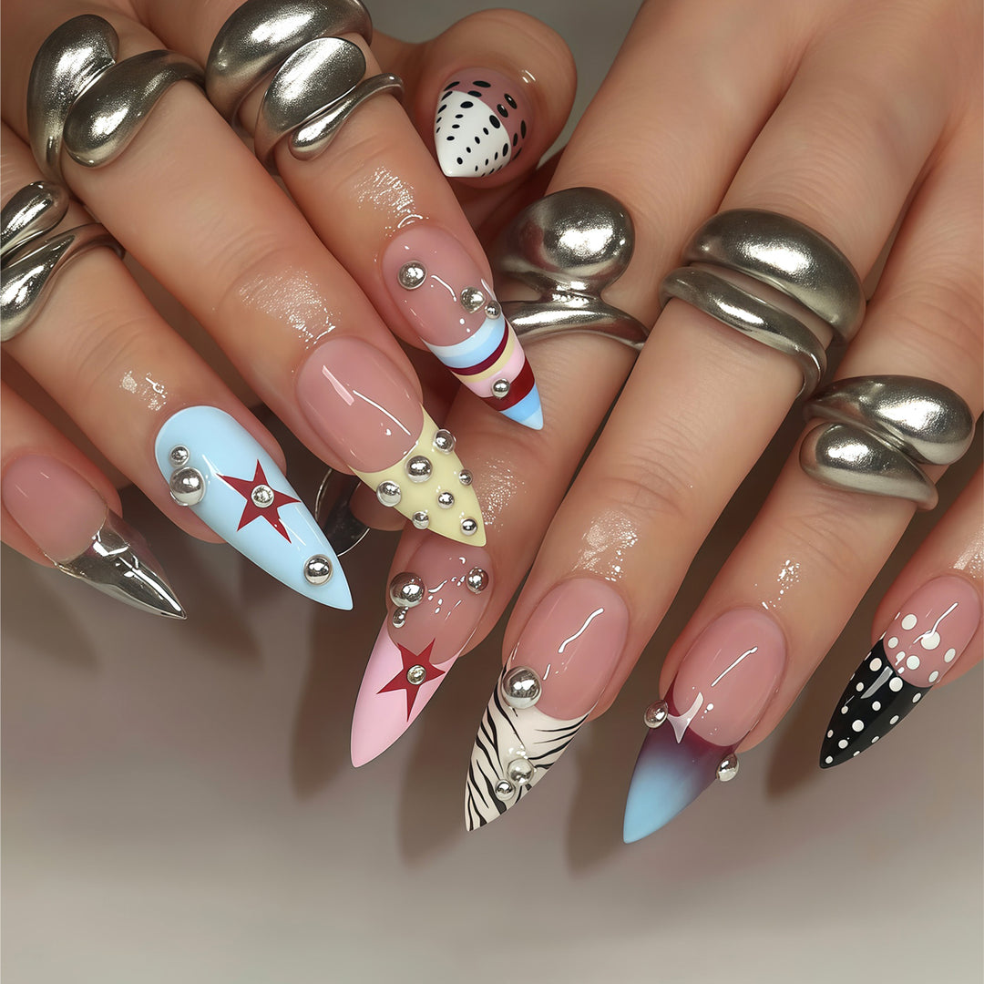 Artistic Stiletto Press-On Nail Art Collection Bowlift