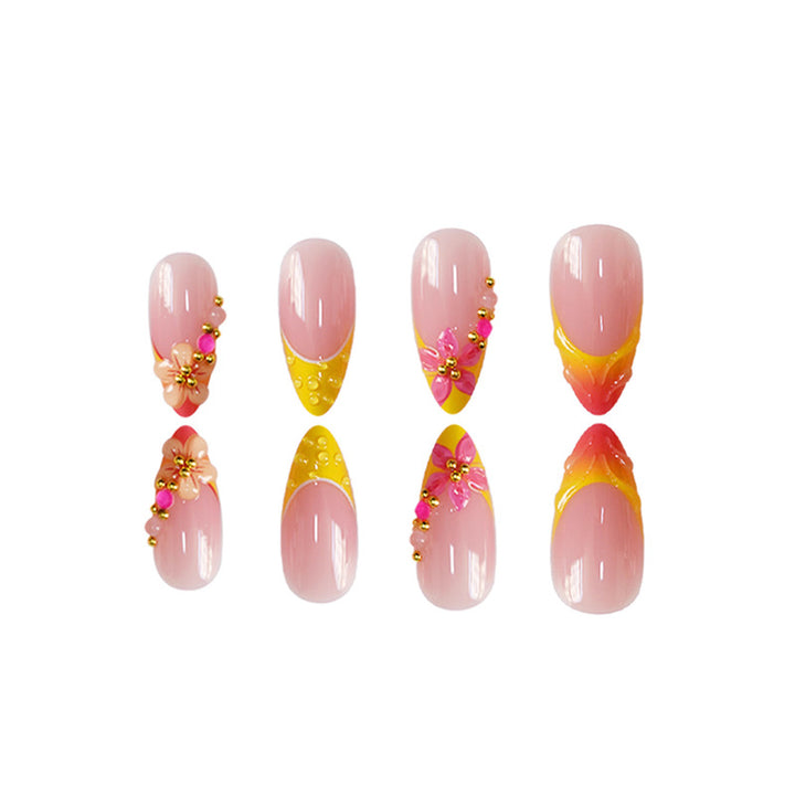 3D Floral Accent Press-On Nail Art Set Bowlift