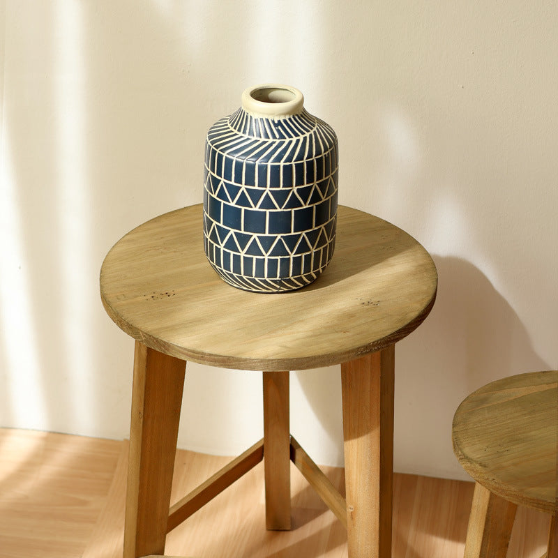 Rustic side table made of solid wood Bowlift