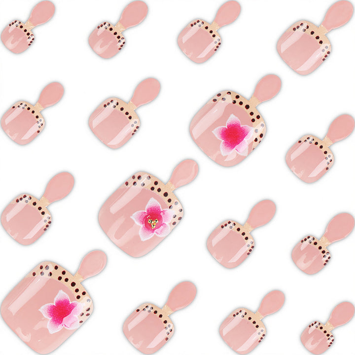 Floral Art Press-On Nail Design Bowlift