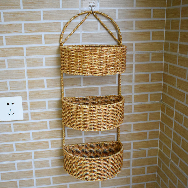 Multi-Tiered Woven Wall Hanging Storage Basket Bowlift