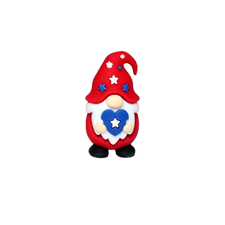 Unisex nan handcrafted decorative gnome set made of air-drying modeling clay with star and heart appliqué Bowlift
