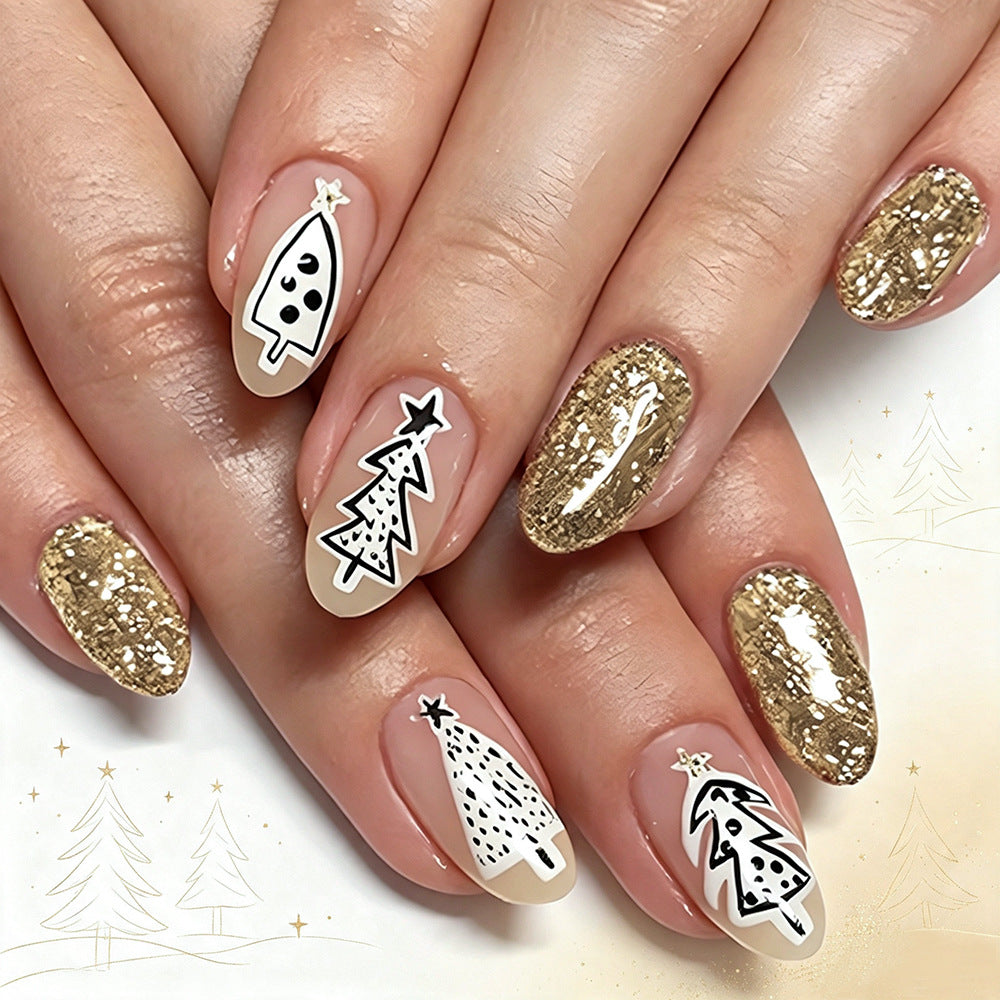 Festive Holiday-Themed Press-On Nails Bowlift