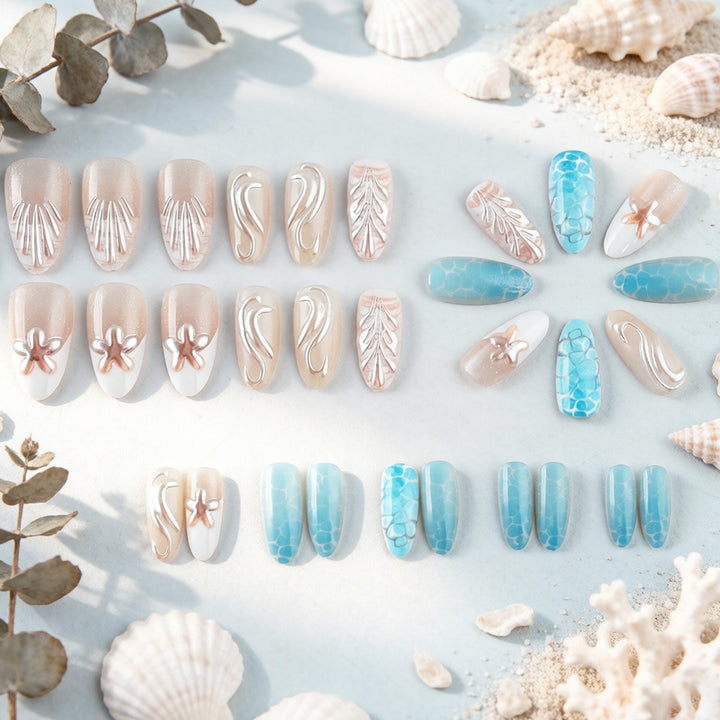 Artistic Textured Press-On Nails Bowlift