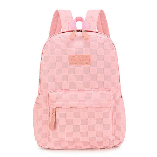 Stylish Checker Pattern Backpack