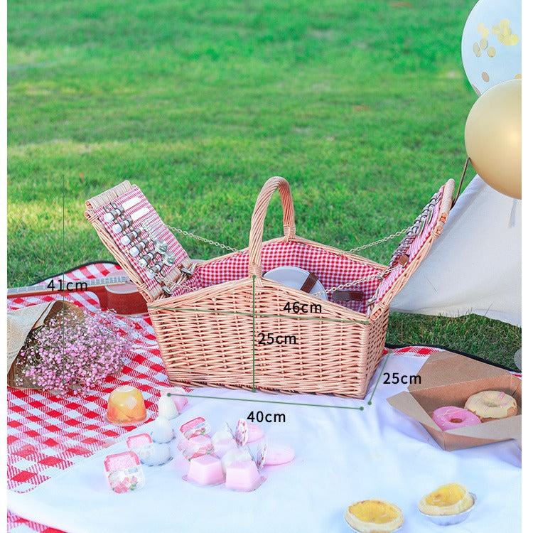 Ladies picnic basket with extensive equipment and cooler box Bowlift