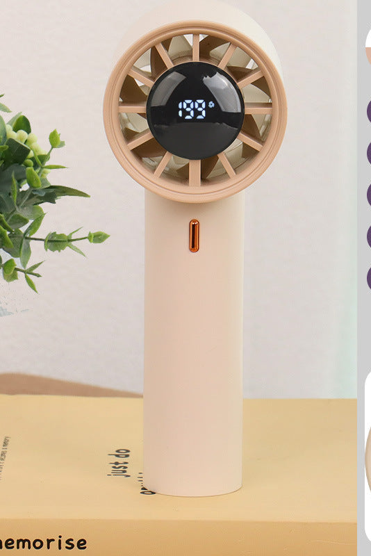 Ladies Portable Mini Fan with Digital Temperature Display Bowlift