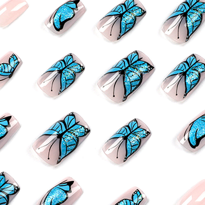 Artificial Nail Art Design with Butterfly Motif Bowlift