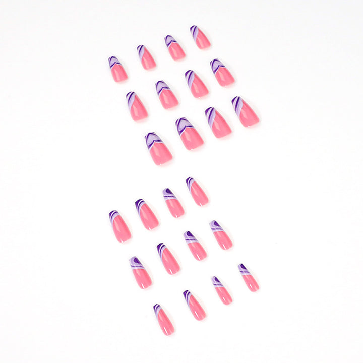 Artistic acrylic nails with creative heart and wave patterns Bowlift