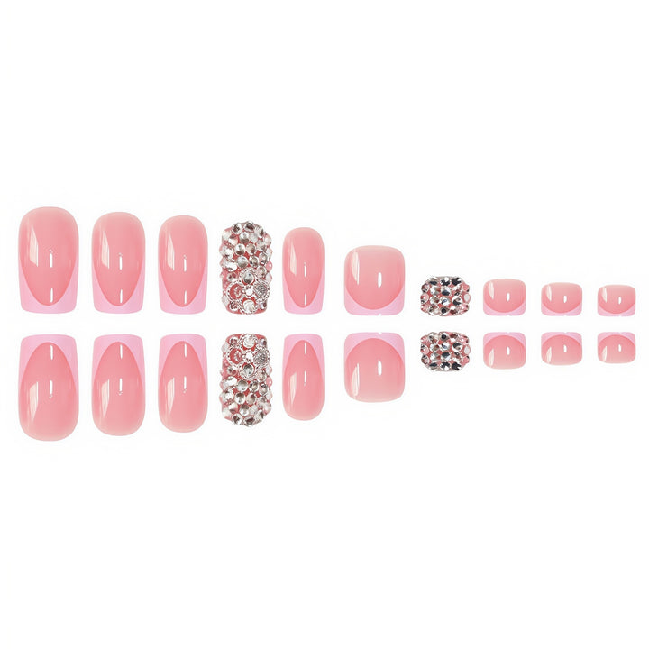 Glamorous French Tip Press-On Nail Set Bowlift