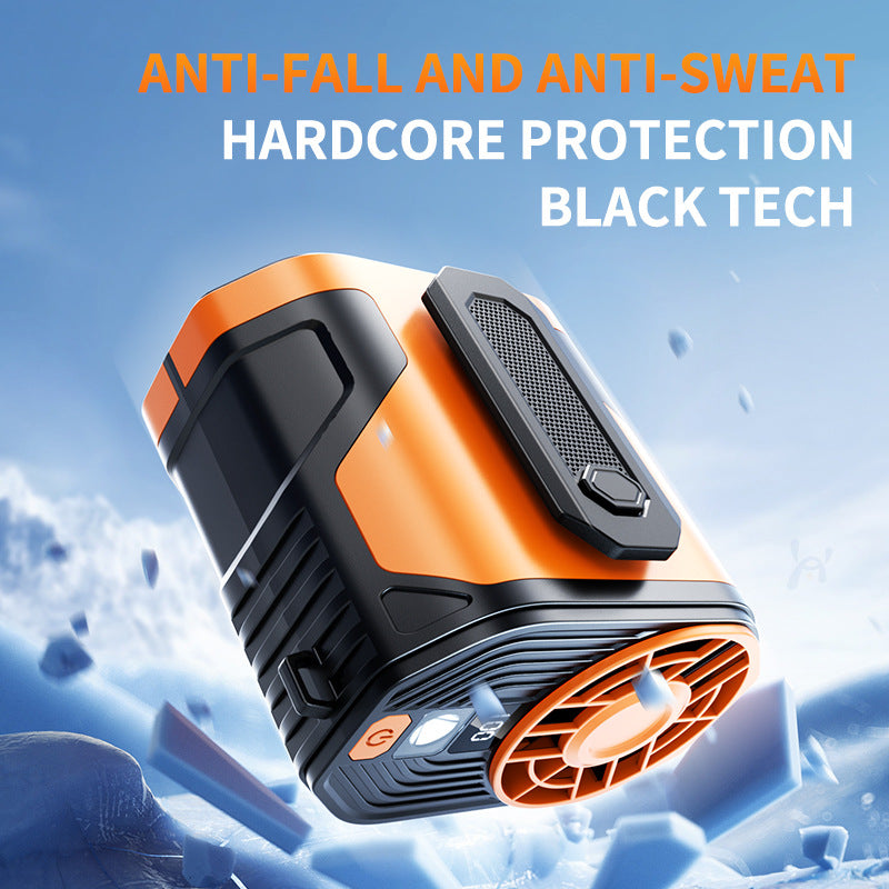 Unisex nan portable wearable rechargeable personal cooling fan with integrated flashlight and long-life lithium battery Bowlift
