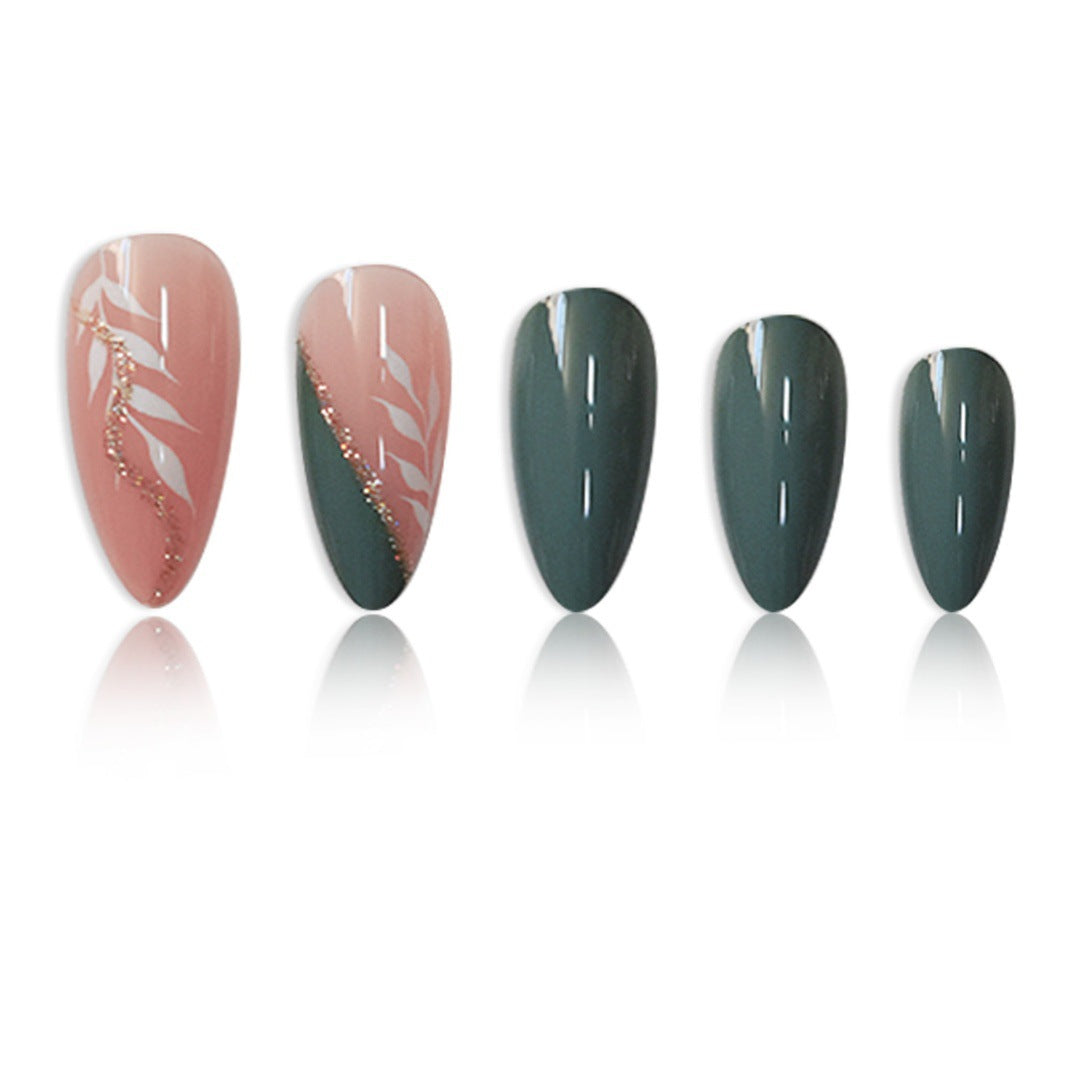 Elegant Almond-Shaped Press-On Nail Extensions Bowlift