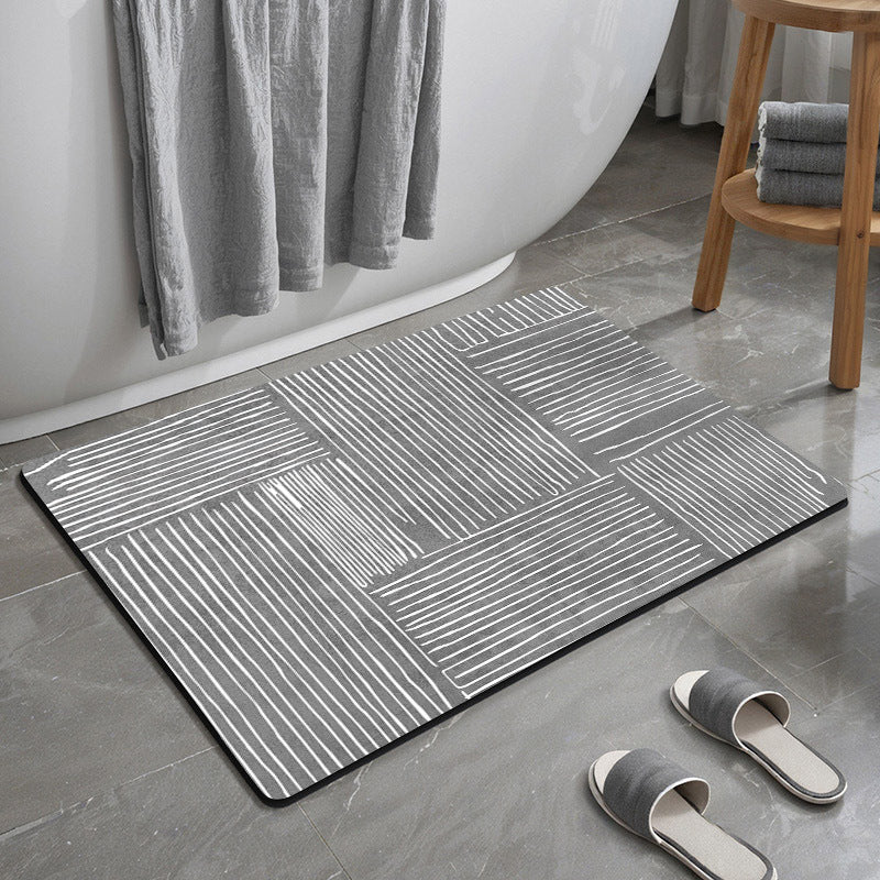 Plush Geometric Bath Mat Bowlift