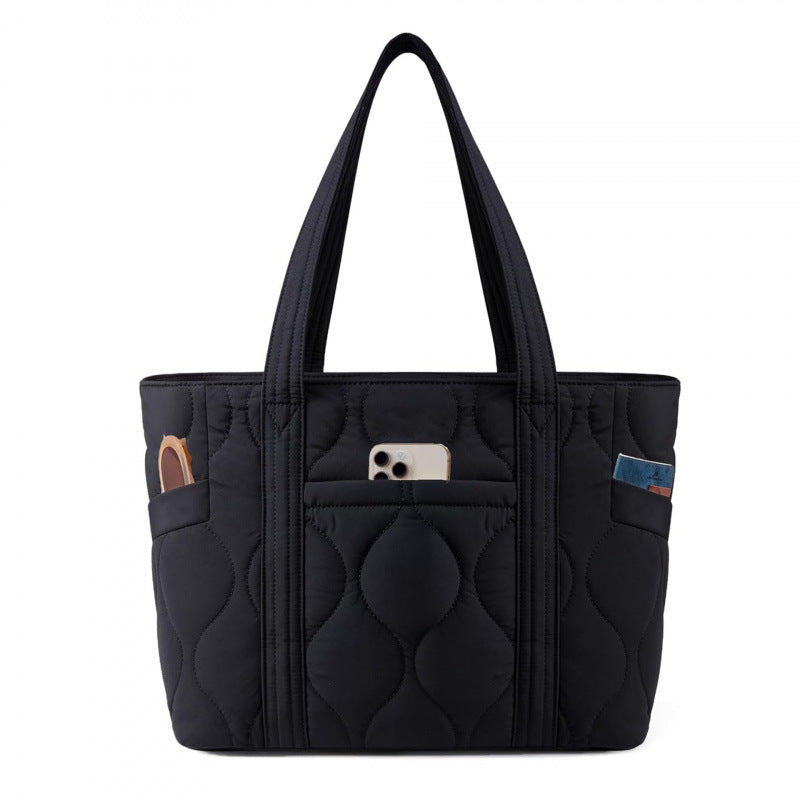 Quilted everyday bag with multiple outer pockets Bowlift
