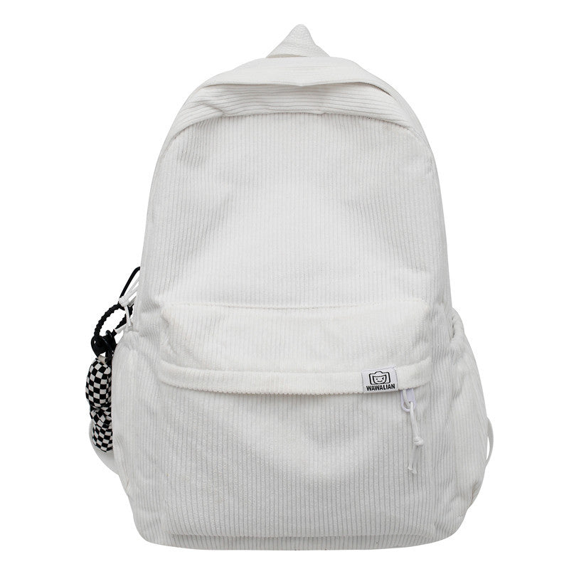 Corduroy Textured School Backpack Bowlift