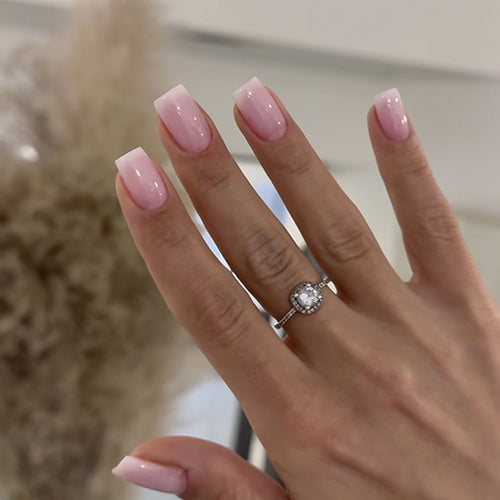 Artificial nail extensions with elegant ombre effect Bowlift