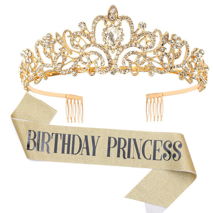Women's Birthday Sash with Glitter Design Bowlift