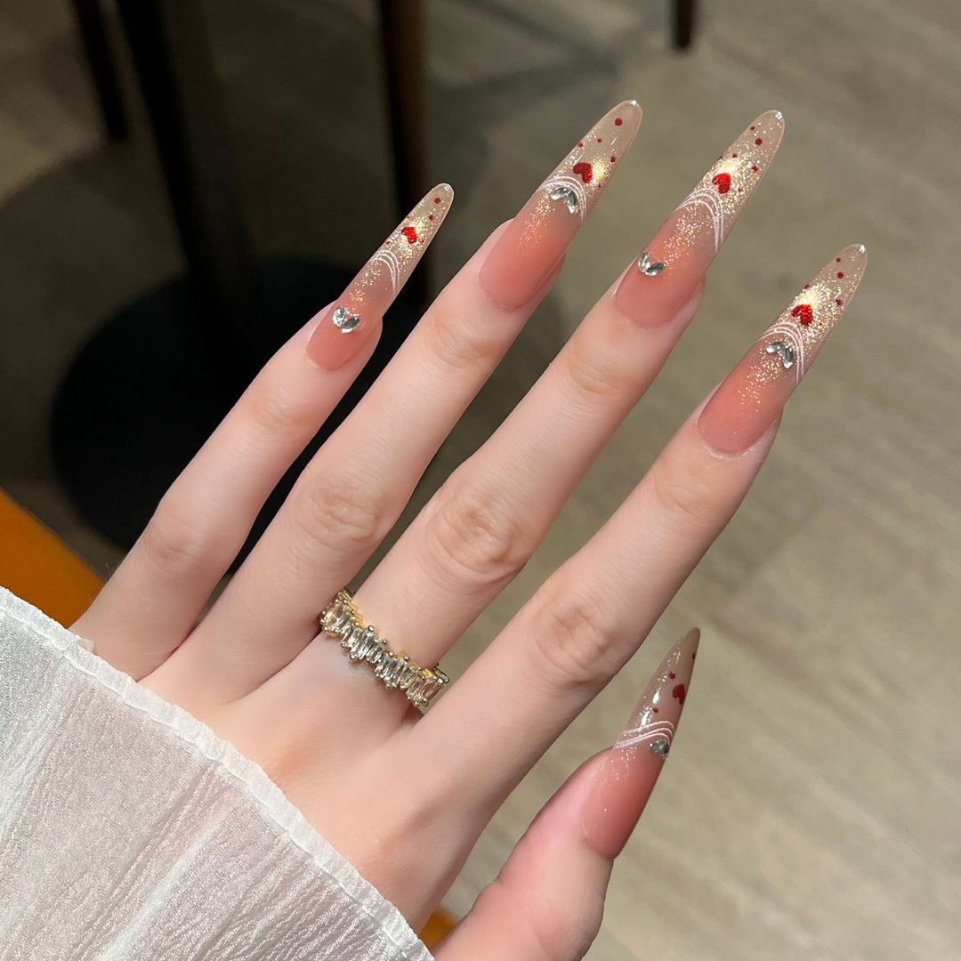 Artistic Holiday-Themed Press-On Nail Art Bowlift