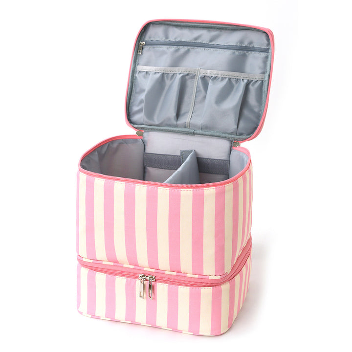 Cosmetic organizer with multiple compartments and removable interior Bowlift