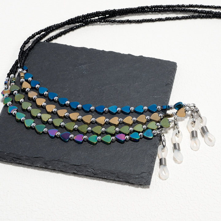 Heart-Shaped Beaded Eyewear Chain Bowlift