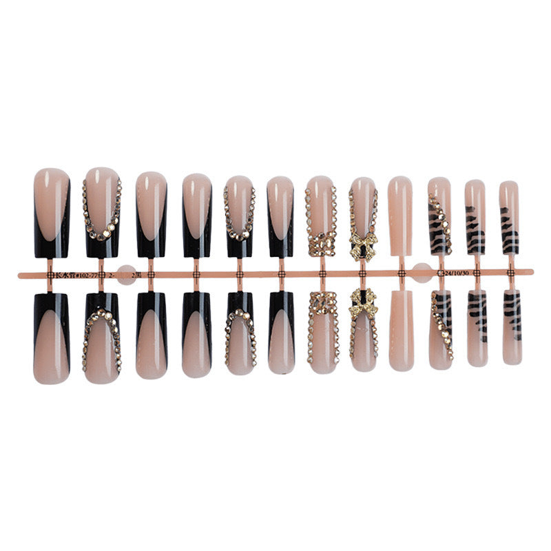 Acrylic nail set with glamorous 3D bows and radiant rhinestone decorations Bowlift