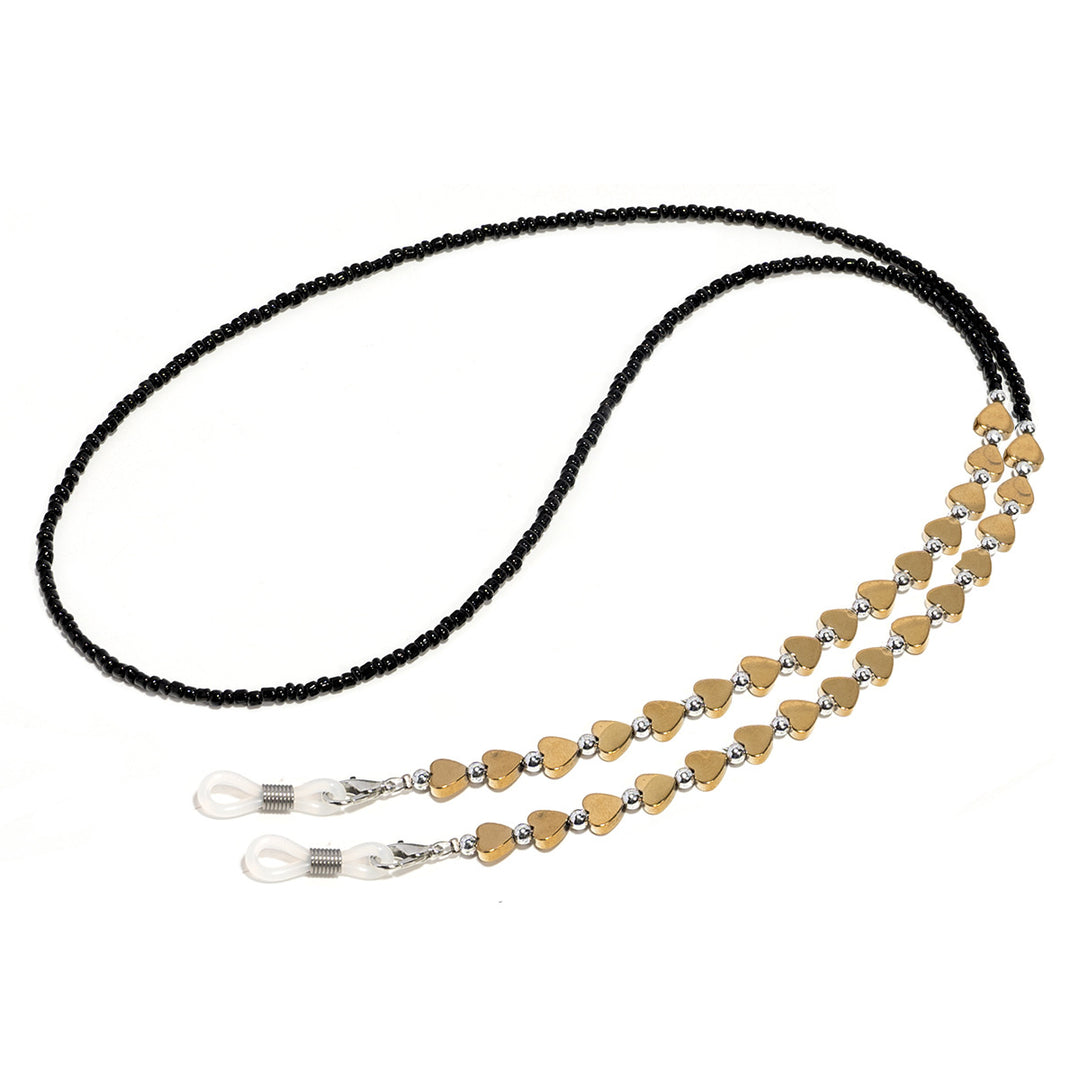 Heart-Shaped Beaded Eyewear Chain Bowlift