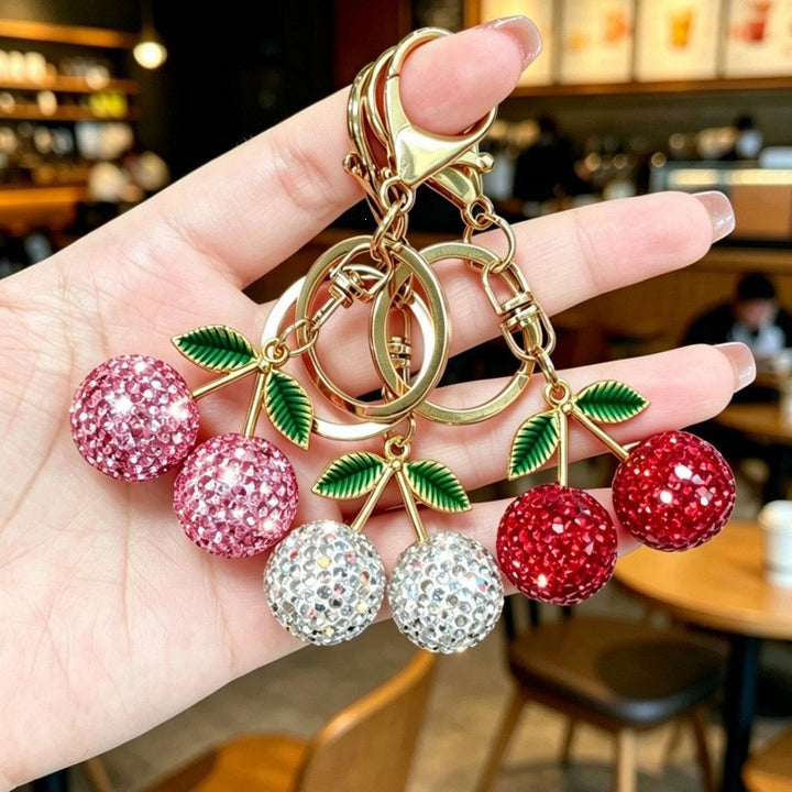 Glamorous keychain with sparkling cherries Bowlift