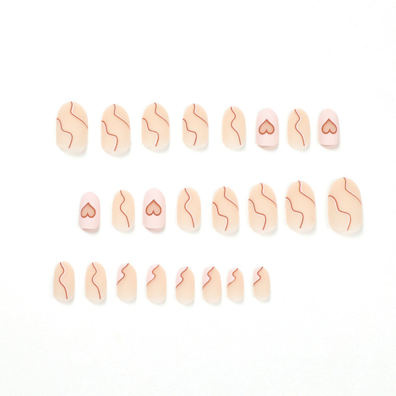 Artful Nail Extensions with Elegant Heart Design Bowlift