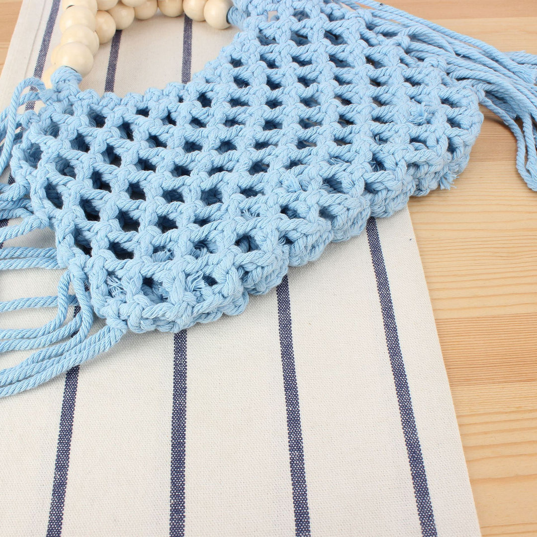 Macrame Handbag with Wooden Handles Bowlift