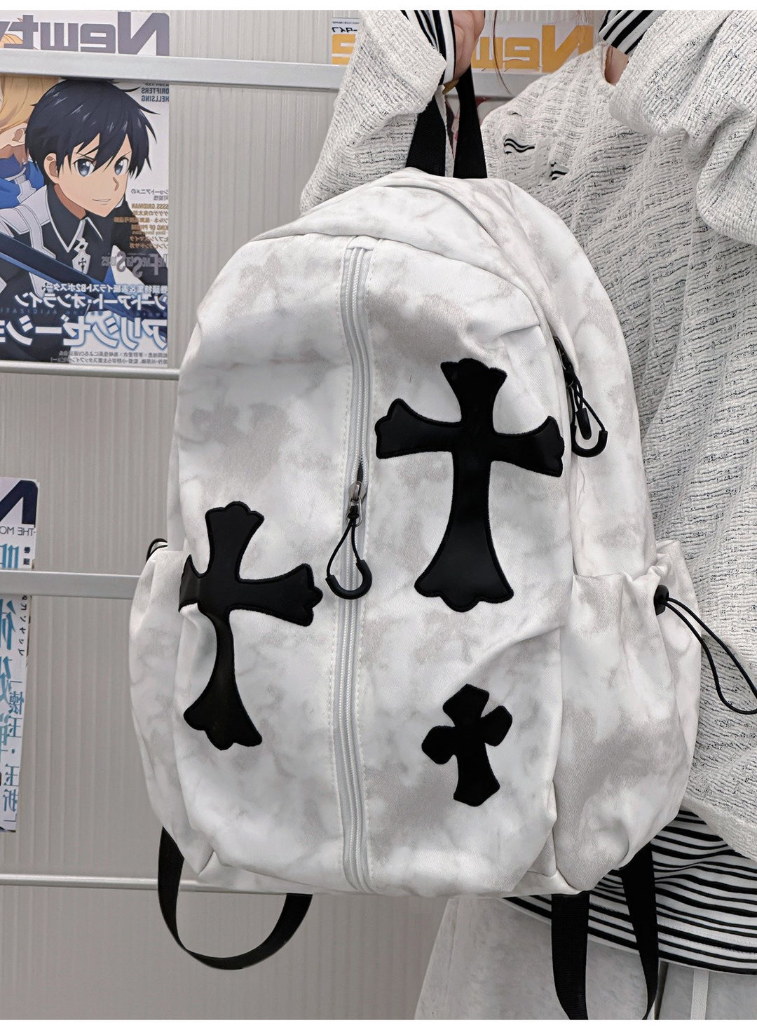 Graphic Cross-Design Backpack