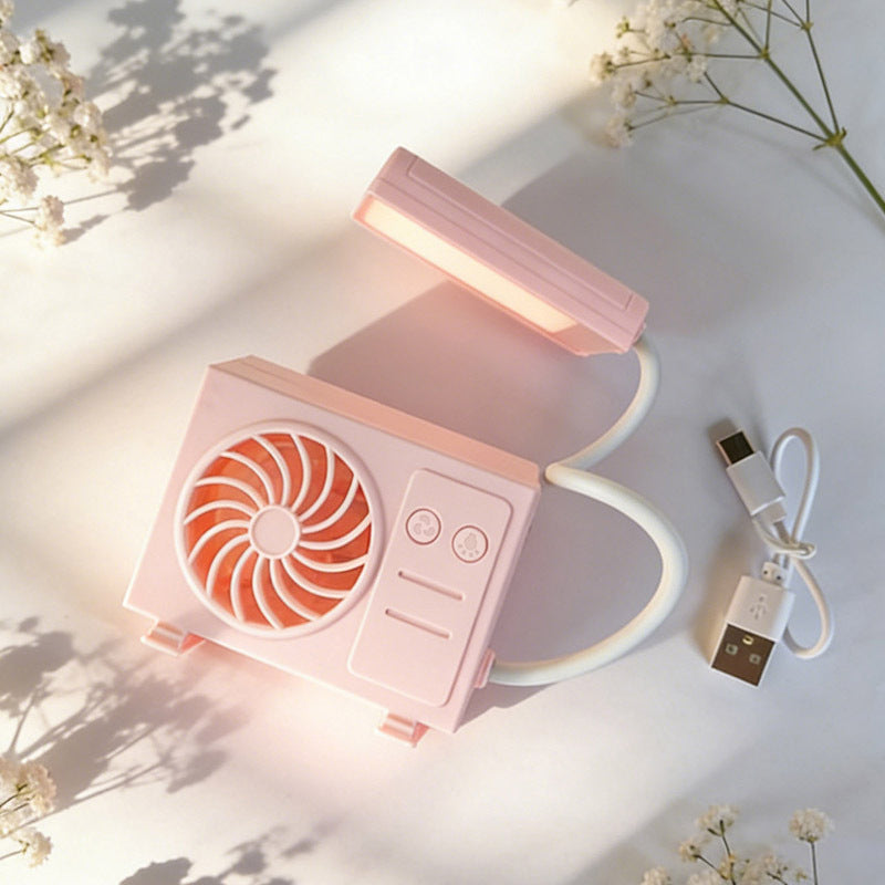 Women's multifunctional table lamp with integrated fan and flexible arm positioning Bowlift